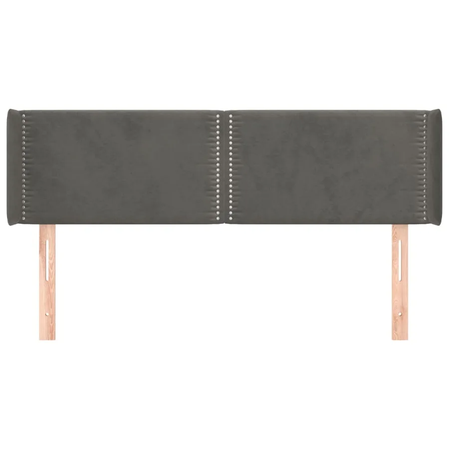 Tête de lit avec oreilles Gris foncé 147x16x78/88 cm Velours - 3