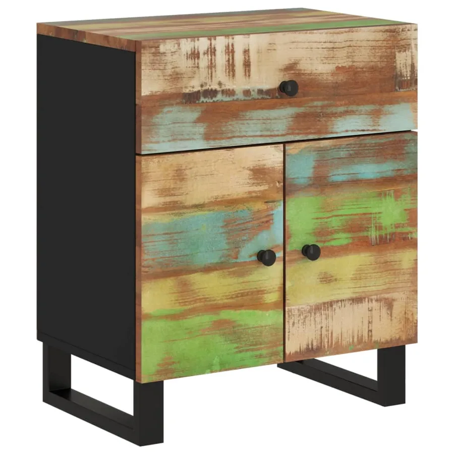 Table de chevet 50x33x60cm Bois de récupération et d'ingénierie - 12