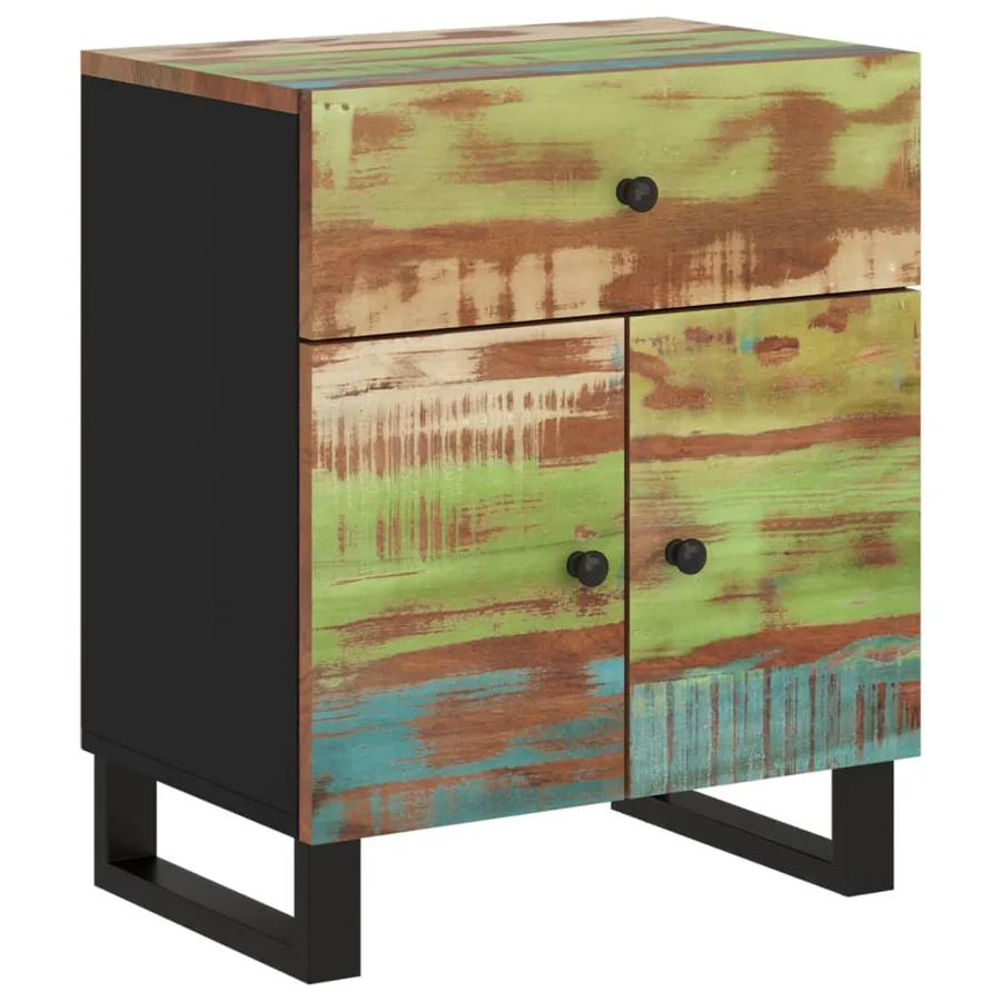 Table de chevet 50x33x60cm Bois de récupération et d'ingénierie - 9
