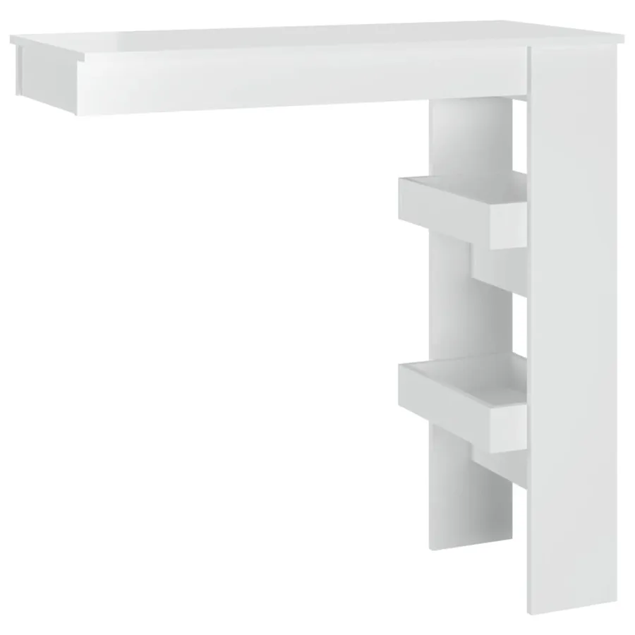 Table bar mural Blanc Brillant 102x45x103,5cm Bois d'ingénierie - 2