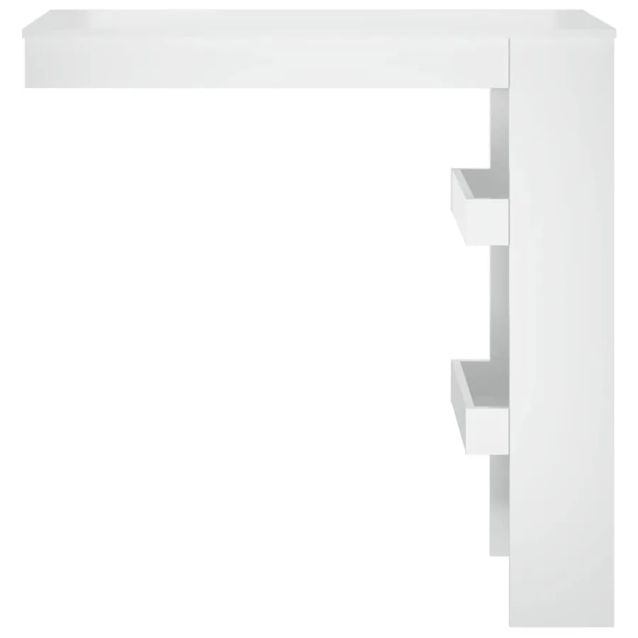 Table bar mural Blanc Brillant 102x45x103,5cm Bois d'ingénierie - 3