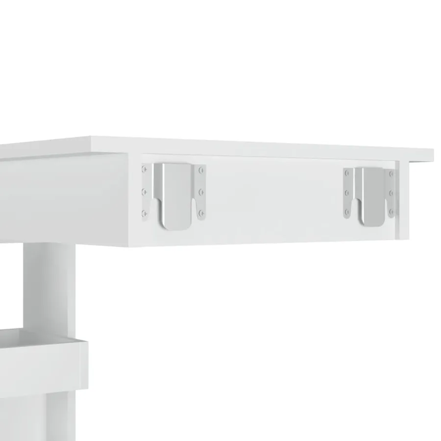 Table bar mural Blanc Brillant 102x45x103,5cm Bois d'ingénierie - 8