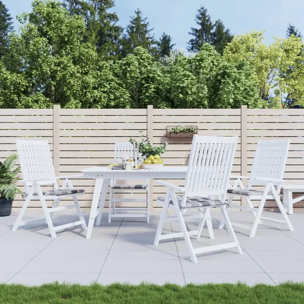Coussins de chaise de jardin lot de 4 carreaux gris 50x50x4 cm
