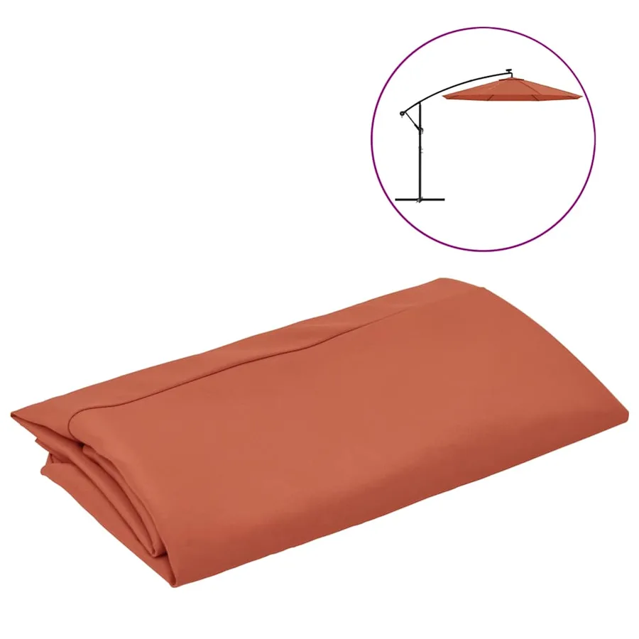 Tissu de remplacement pour parasol déporté Terre cuite 350 cm - 2