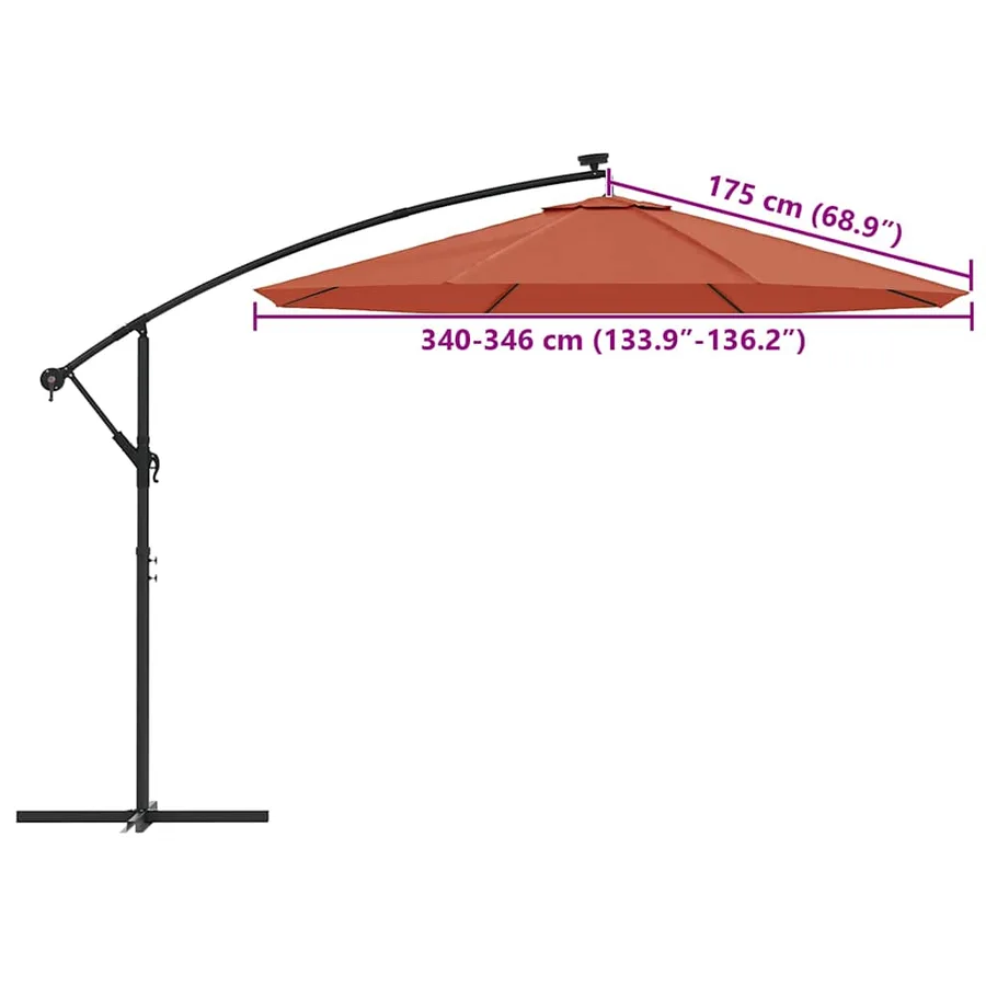 Tissu de remplacement pour parasol déporté Terre cuite 350 cm - 8