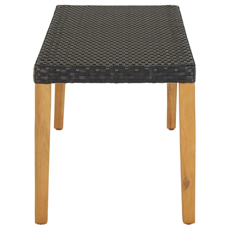 Banc de jardin 80 cm Résine tressée Noir - 3