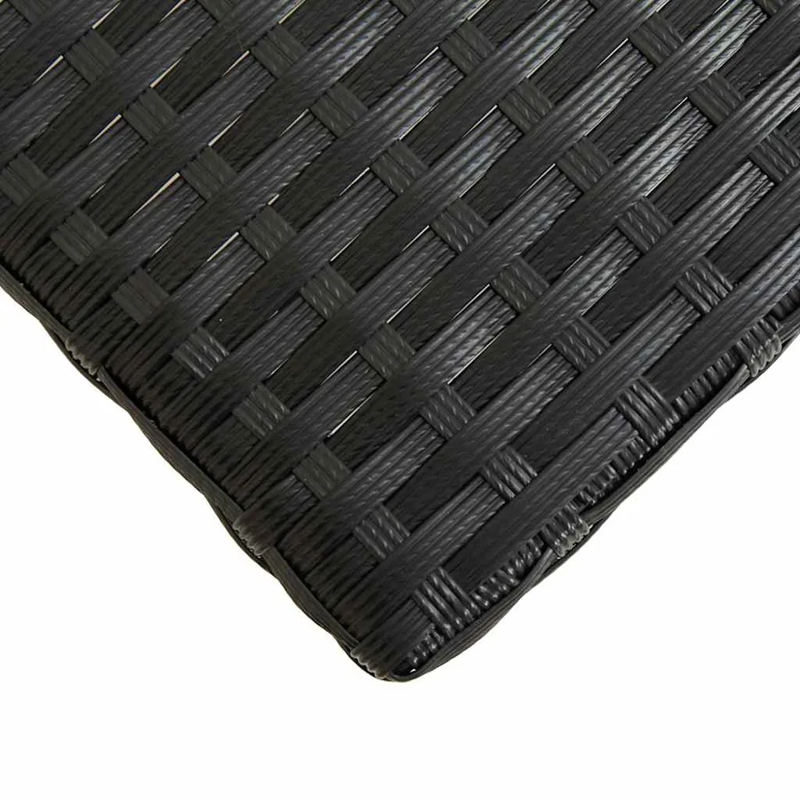 Banc de jardin 80 cm Résine tressée Noir - 4