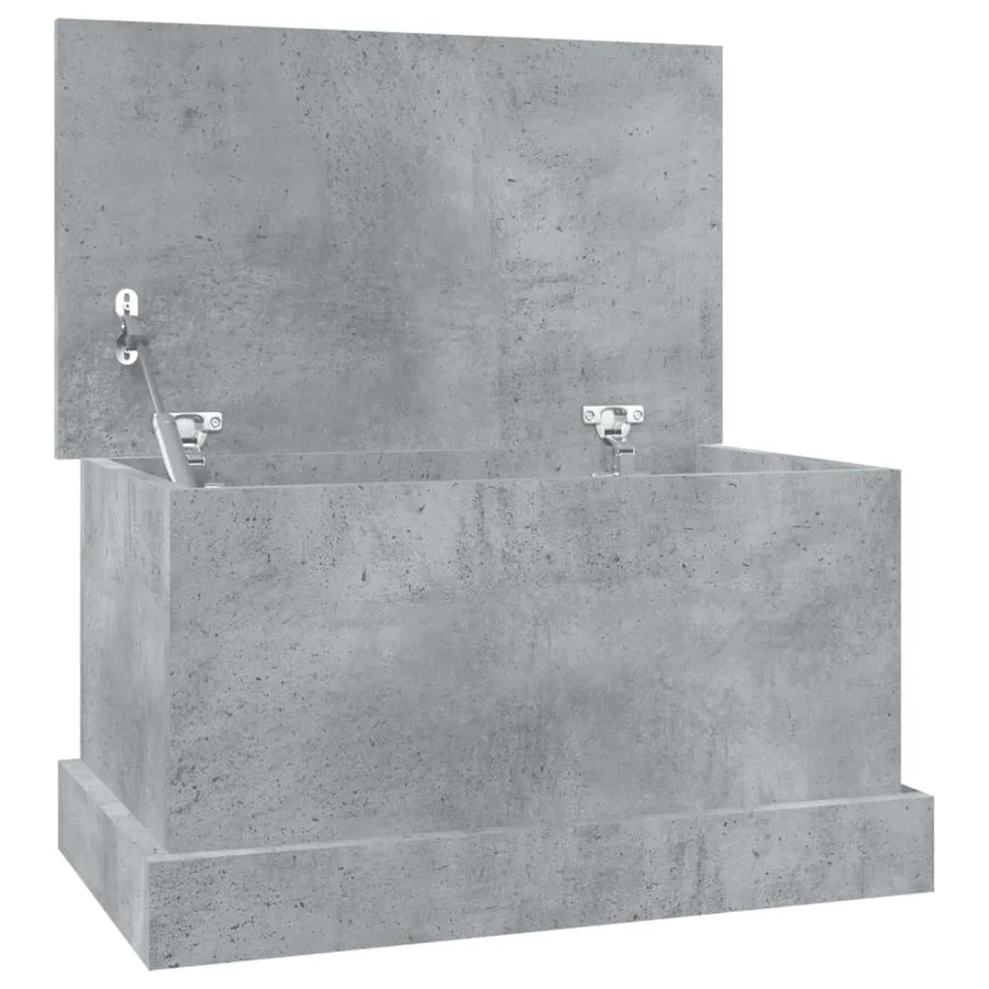 Boîte de rangement gris béton 50x30x28 cm bois d'ingénierie - 2