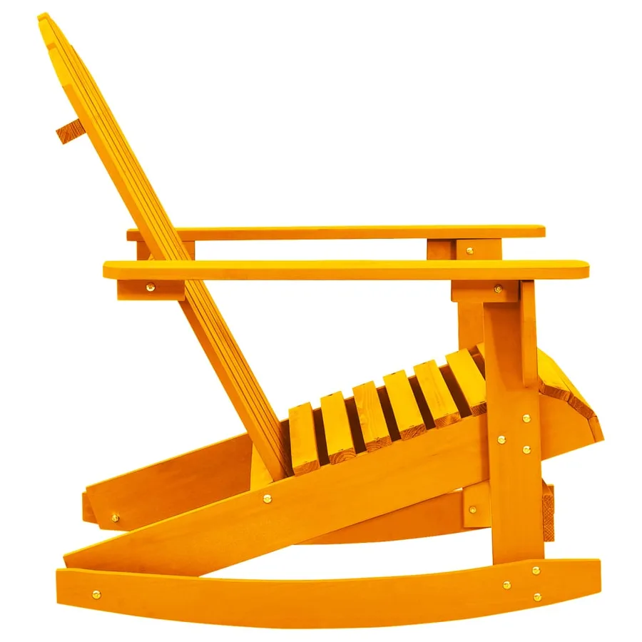 Chaise à bascule de jardin Adirondack bois de sapin orange - 3