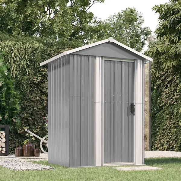 Abri de jardin Gris 126x97,5x177 cm Métal galvanisé
