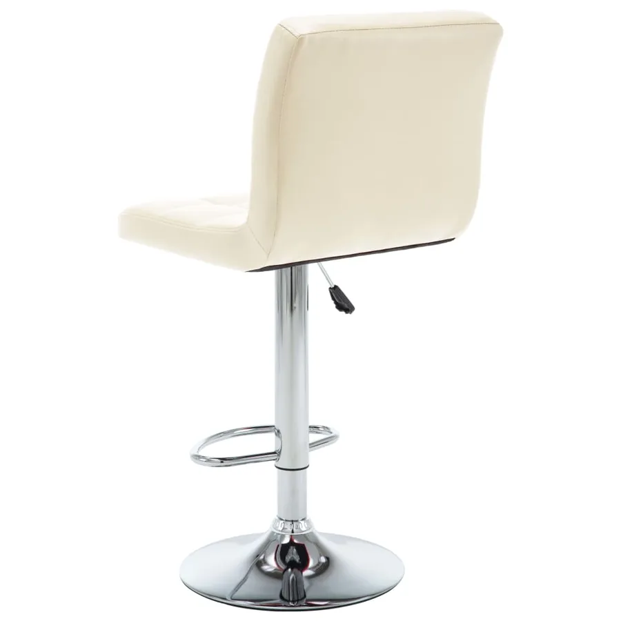 Tabourets de bar lot de 2 crème similicuir - 5