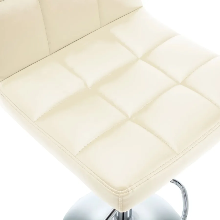 Tabourets de bar lot de 2 crème similicuir - 6