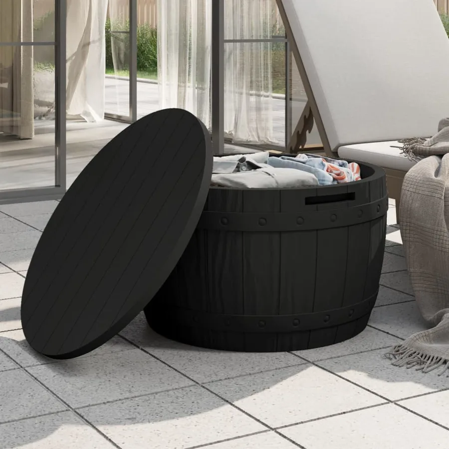 Boîte de rangement de jardin 3 en 1 noir polypropylène - 3
