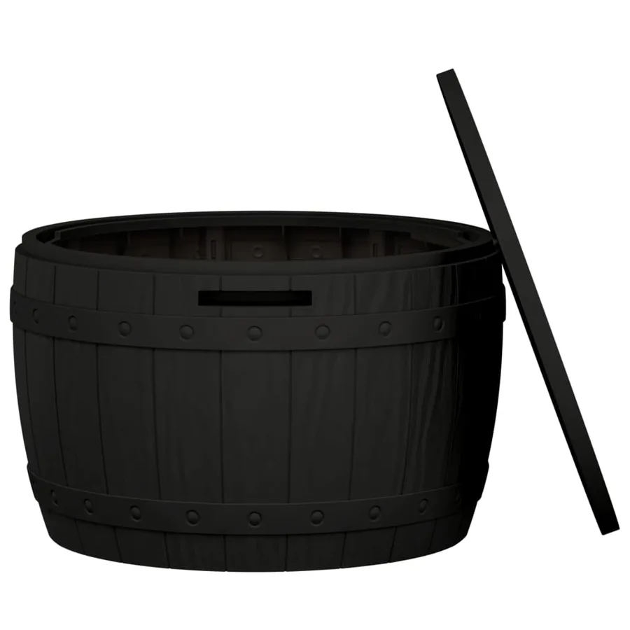 Boîte de rangement de jardin 3 en 1 noir polypropylène - 4