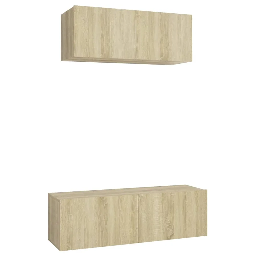 Ensemble de meuble TV 2 pcs Chêne sonoma Bois d'ingénierie - 2