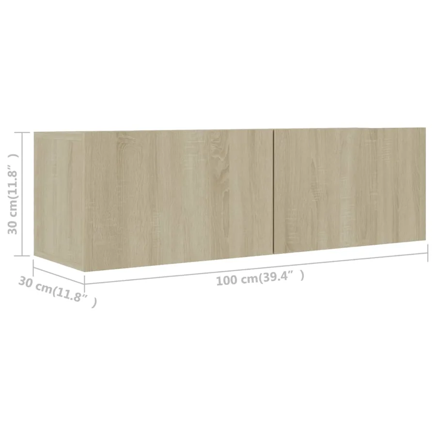Ensemble de meuble TV 2 pcs Chêne sonoma Bois d'ingénierie - 7