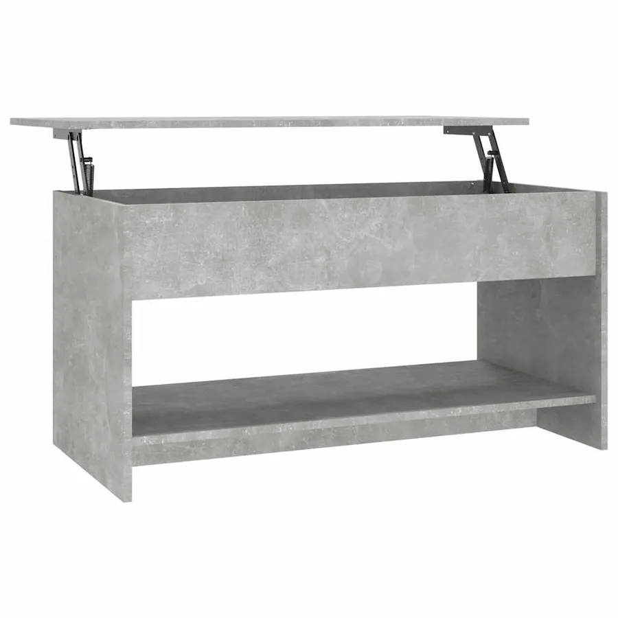 Table basse gris béton 102x50x52,5 cm bois d'ingénierie - 2