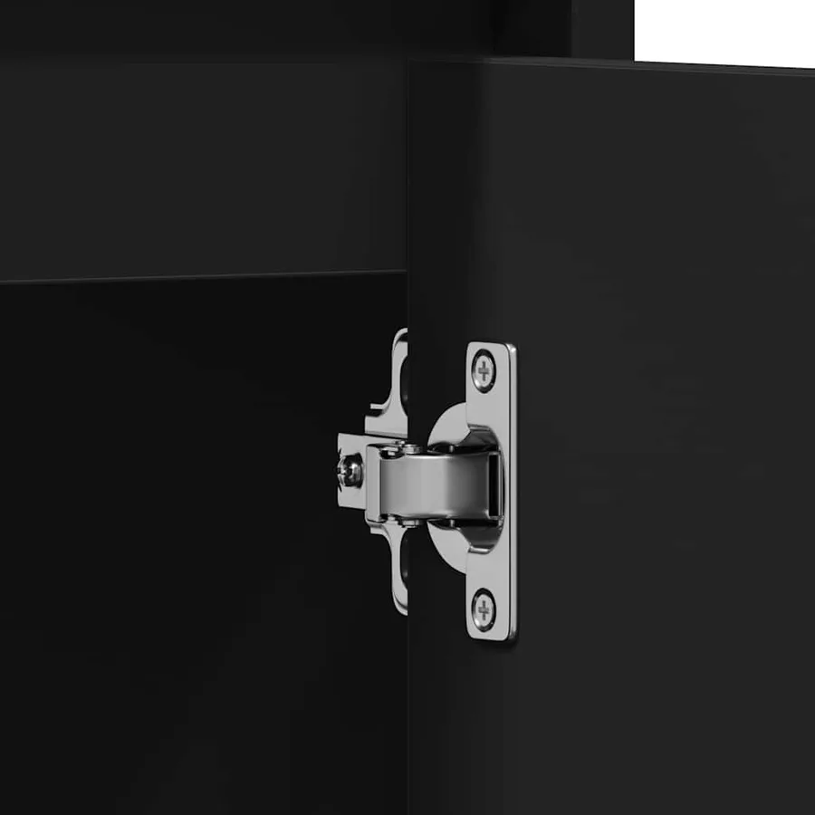 Armoire de salle de bain noir 60x33x61 cm Bois d'ingénierie - 11