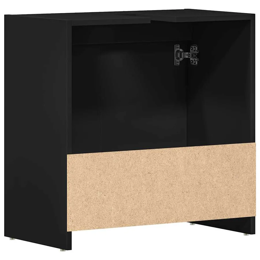 Armoire de salle de bain noir 60x33x61 cm Bois d'ingénierie - 8