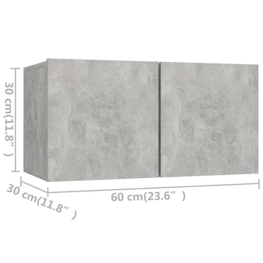 Ensemble de meubles TV 4 pcs Gris béton Bois d'ingénierie - 10