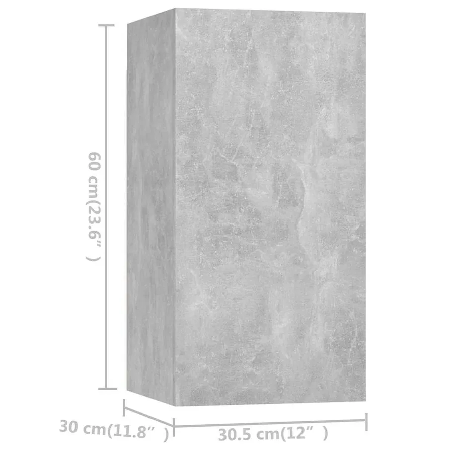 Ensemble de meubles TV 4 pcs Gris béton Bois d'ingénierie - 9