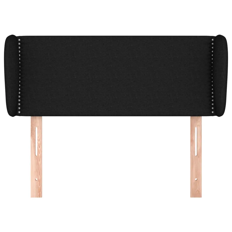 Tête de lit avec oreilles Noir 93x23x78/88 cm Tissu - 3