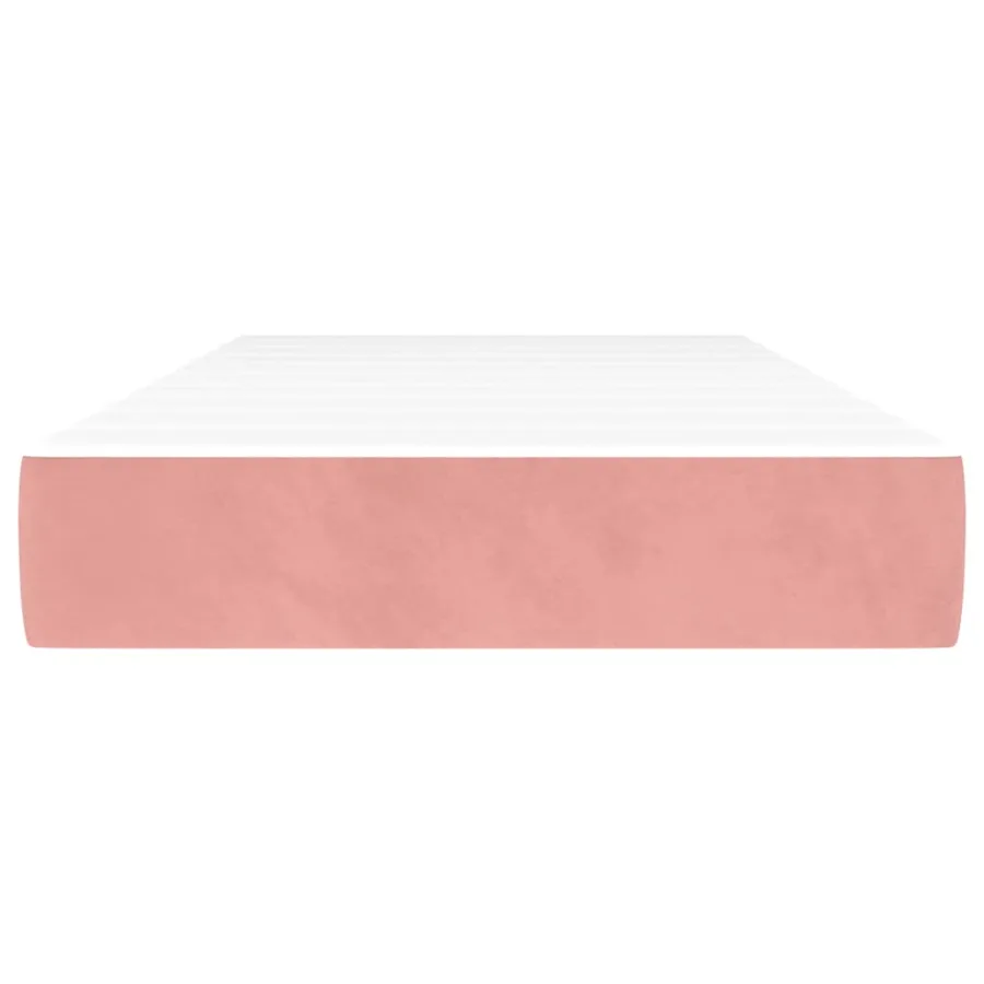 Matelas de lit à ressorts ensachés fermeté moyenne Rose 90x200x20 cm Velours - 3