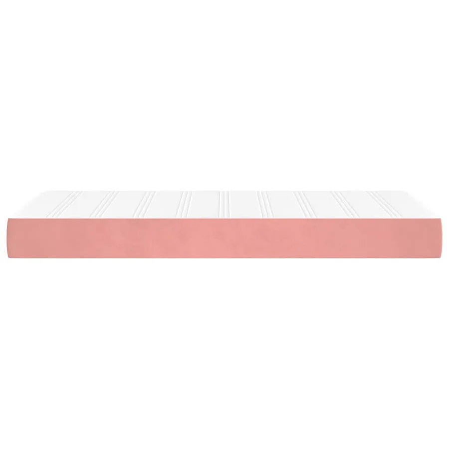 Matelas de lit à ressorts ensachés fermeté moyenne Rose 90x200x20 cm Velours - 4