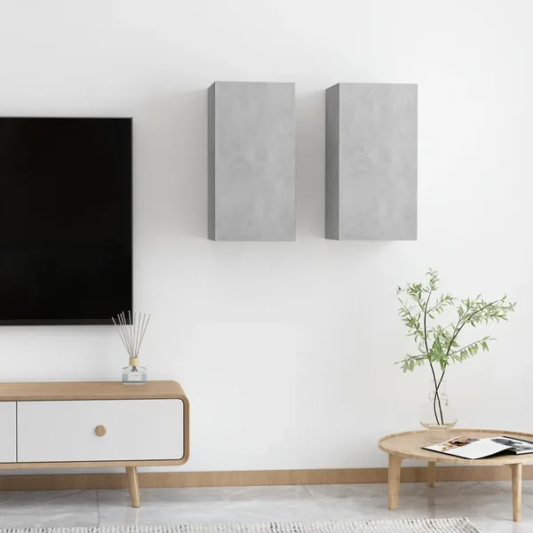 Meubles TV 2 pcs Gris béton 30,5x30x60 cm Bois d’ingénierie