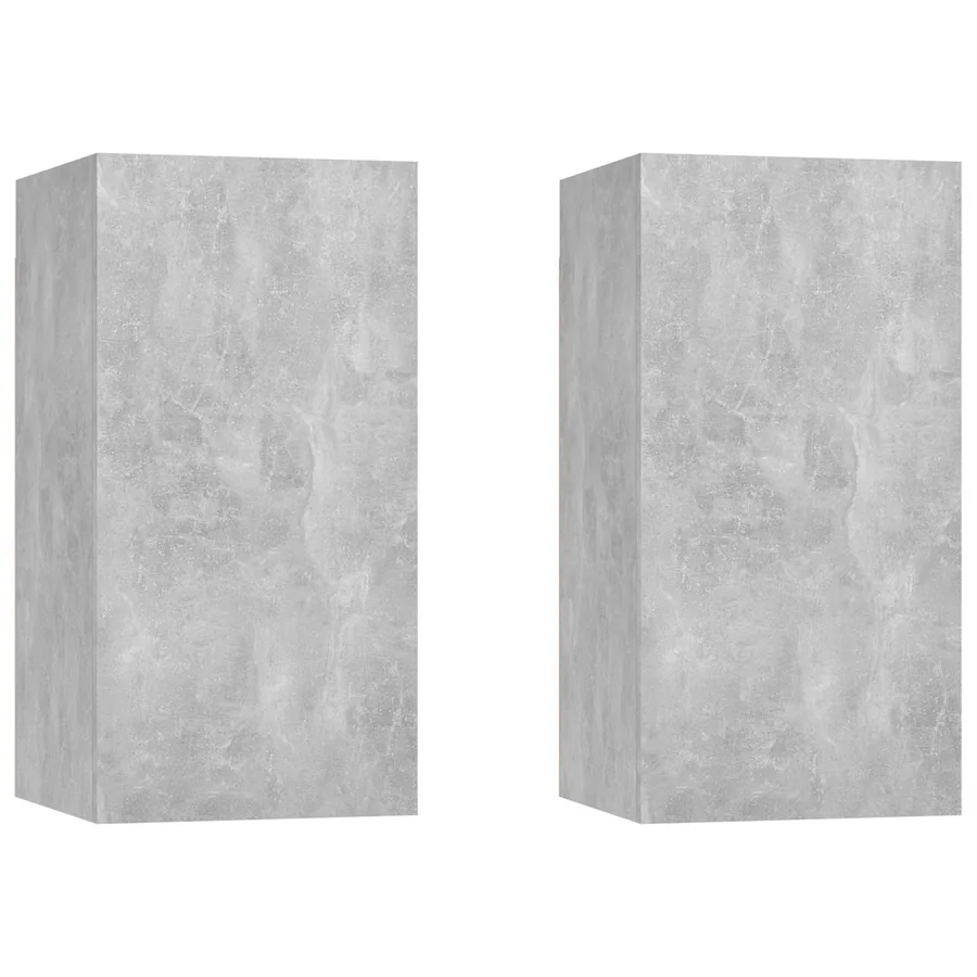 Meubles TV 2 pcs Gris béton 30,5x30x60 cm Bois d’ingénierie - 2