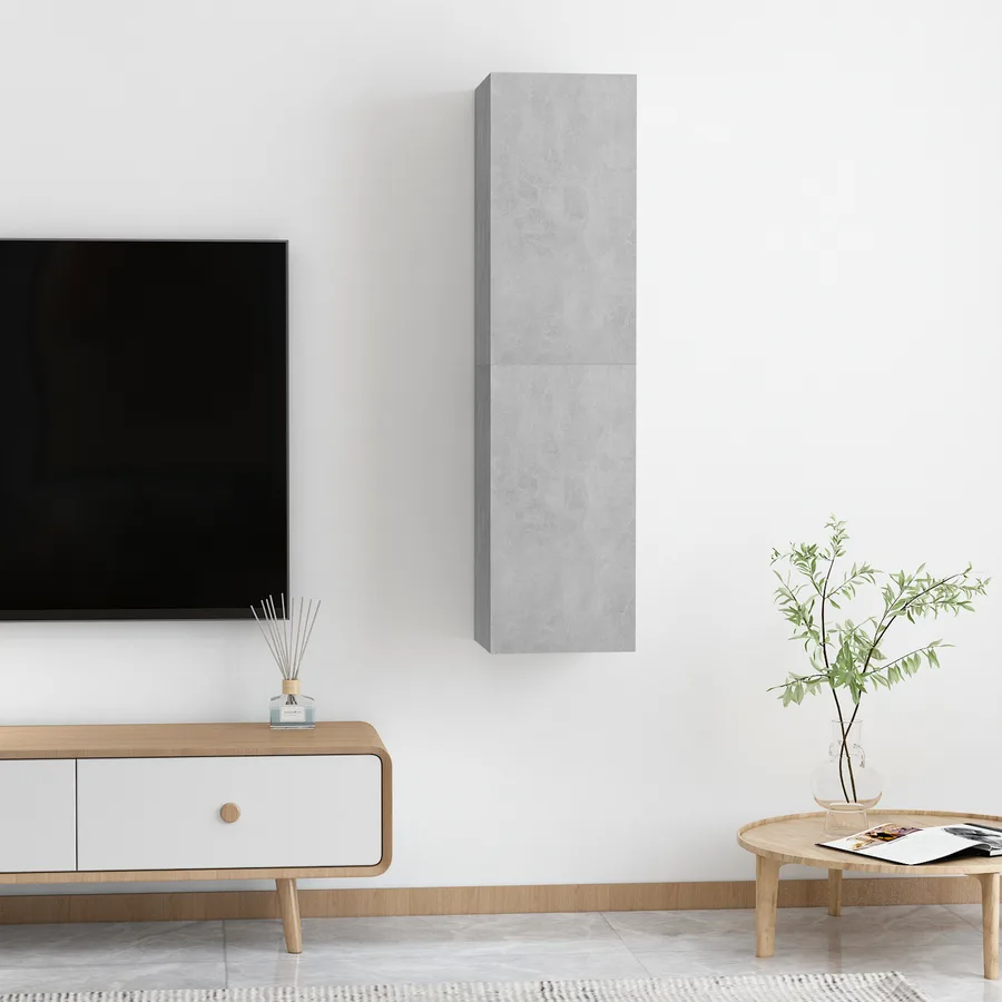 Meubles TV 2 pcs Gris béton 30,5x30x60 cm Bois d’ingénierie - 5