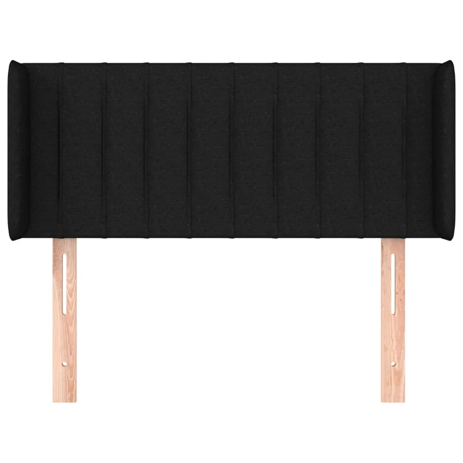 Tête de lit avec oreilles Noir 93x16x78/88 cm Tissu - 3