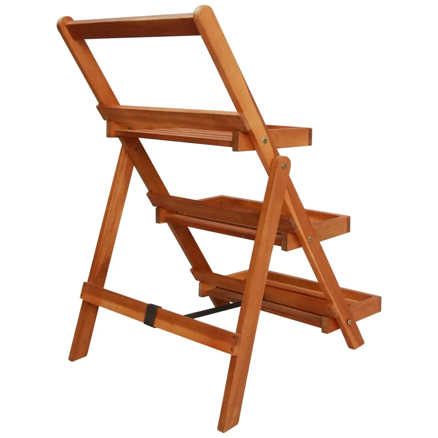 Support de jardinière à 3 niveaux 50x63x80 cm Acacia solide - 4