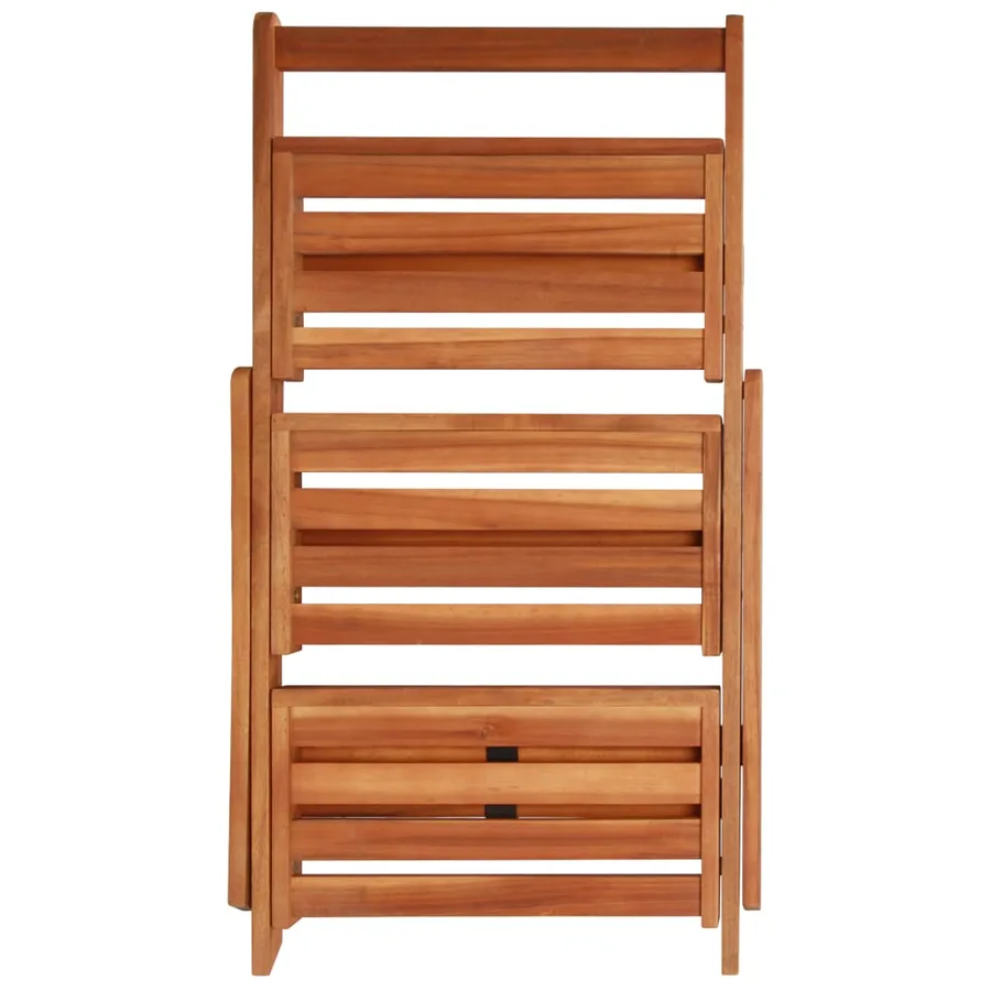 Support de jardinière à 3 niveaux 50x63x80 cm Acacia solide - 5