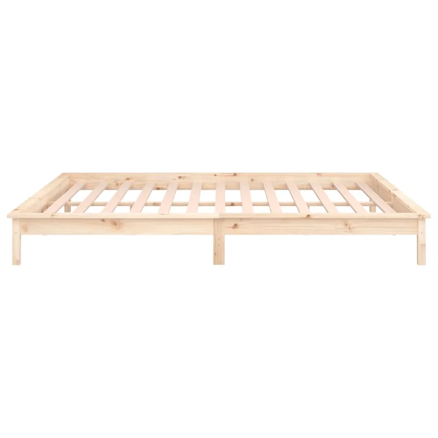 Cadre de lit à LED sans matelas 160x200 cm bois massif - 8