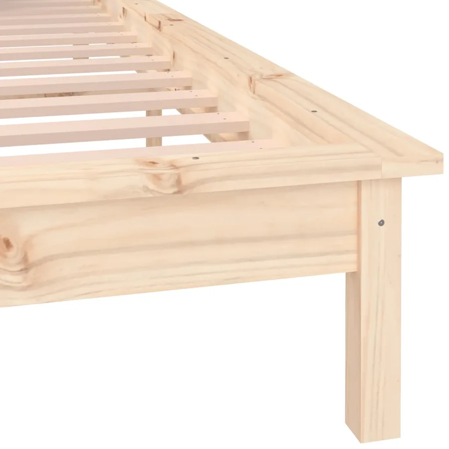 Cadre de lit à LED sans matelas 160x200 cm bois massif - 9