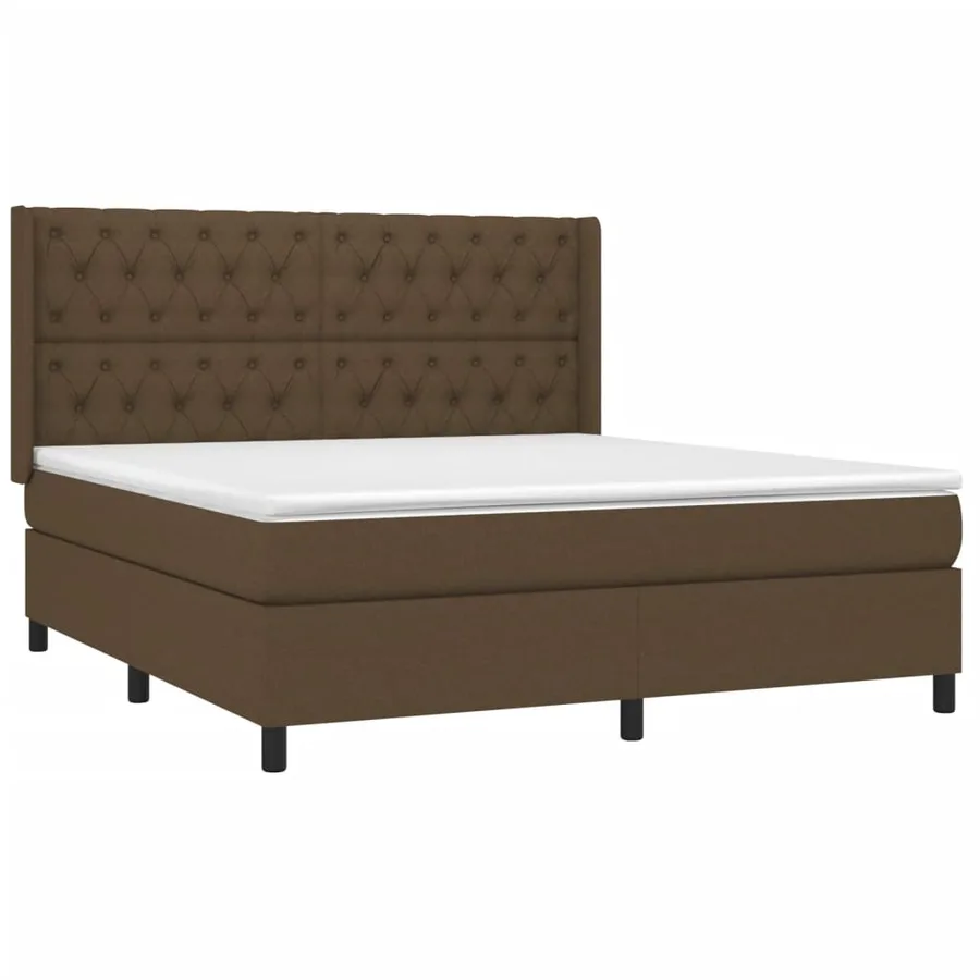 Sommier à lattes de lit matelas et LED Marron foncé 160x200 cm - 4