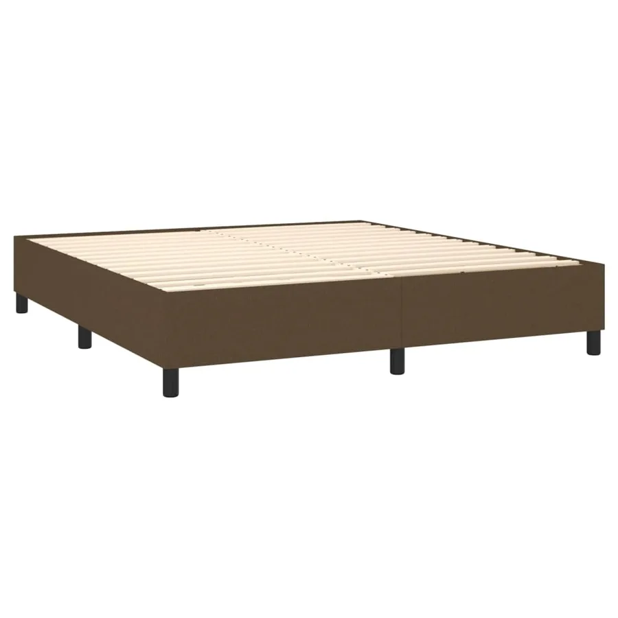 Sommier à lattes de lit matelas et LED Marron foncé 160x200 cm - 5