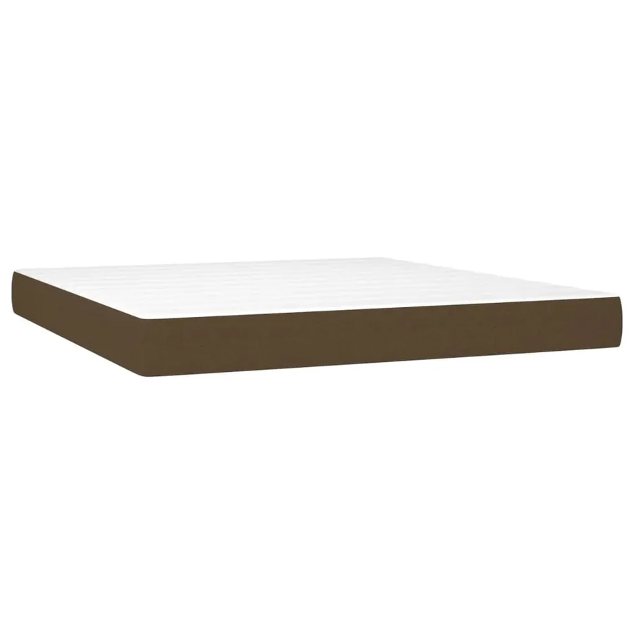 Sommier à lattes de lit matelas et LED Marron foncé 160x200 cm - 6