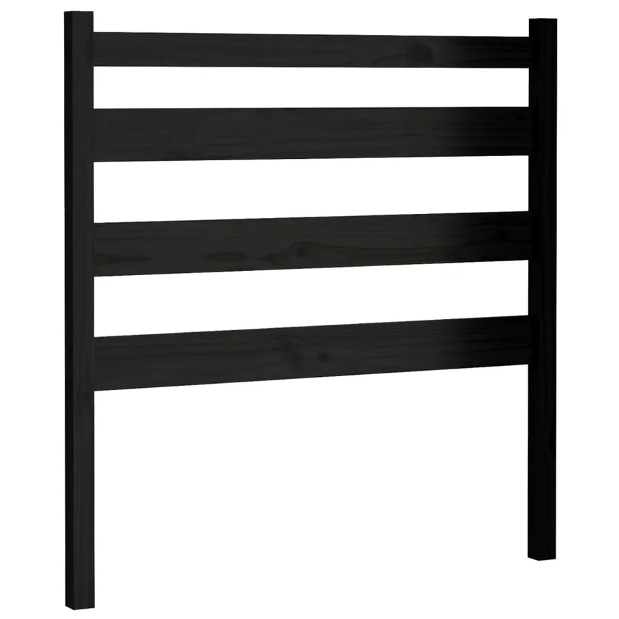 Tête de lit Noir 96x4x100 cm Bois massif de pin - 2