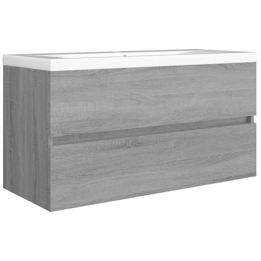 Armoire d'évier Sonoma gris 90x38,5x45 cm Bois d'ingénierie - 5