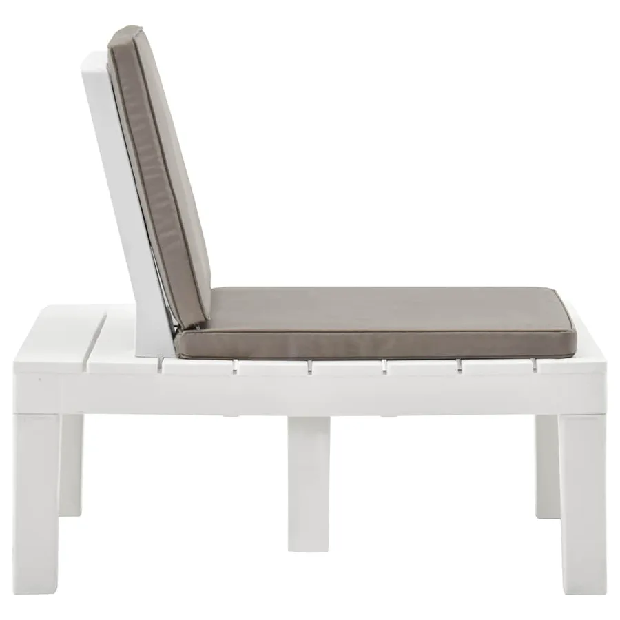 Chaises de salon de jardin et coussins lot de 2 Plastique Blanc - 4