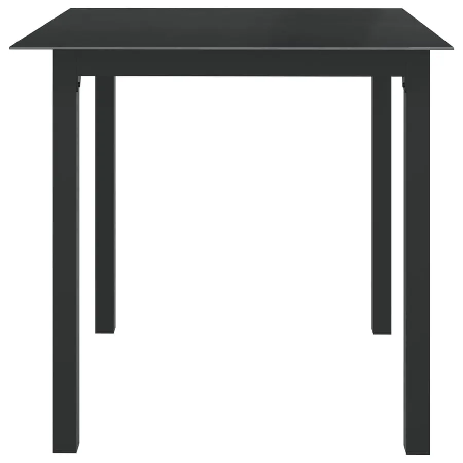 Table de jardin Noir 80x80x74 cm Aluminium et verre - 3