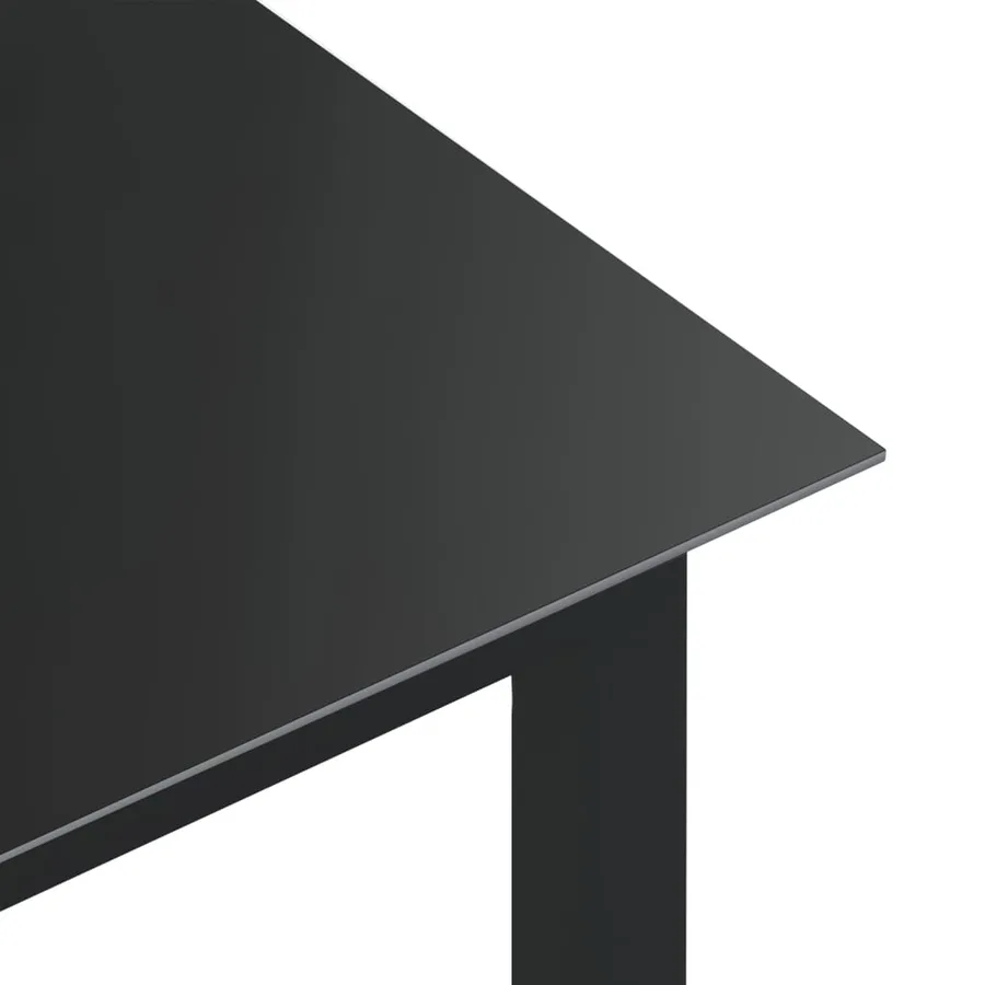 Table de jardin Noir 80x80x74 cm Aluminium et verre - 4