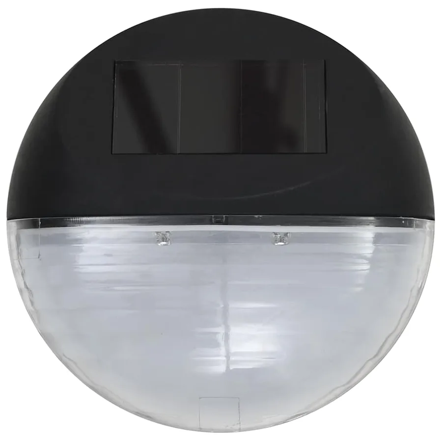 Lampes solaires murales à LED d'extérieur 24 pcs Rond Noir - 5