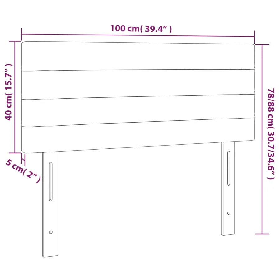 Tête de lit Rose 100x5x78/88 cm Velours - 8