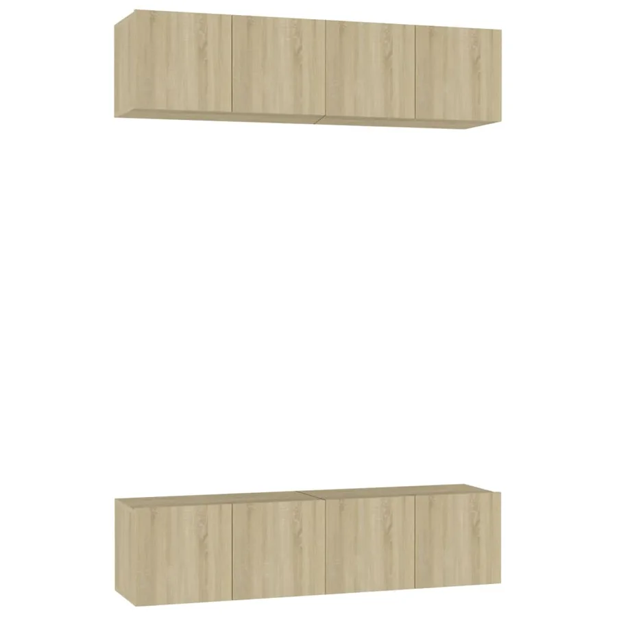 Meubles TV 4 pcs Chêne sonoma 60x30x30 cm Bois d'ingénierie - 2