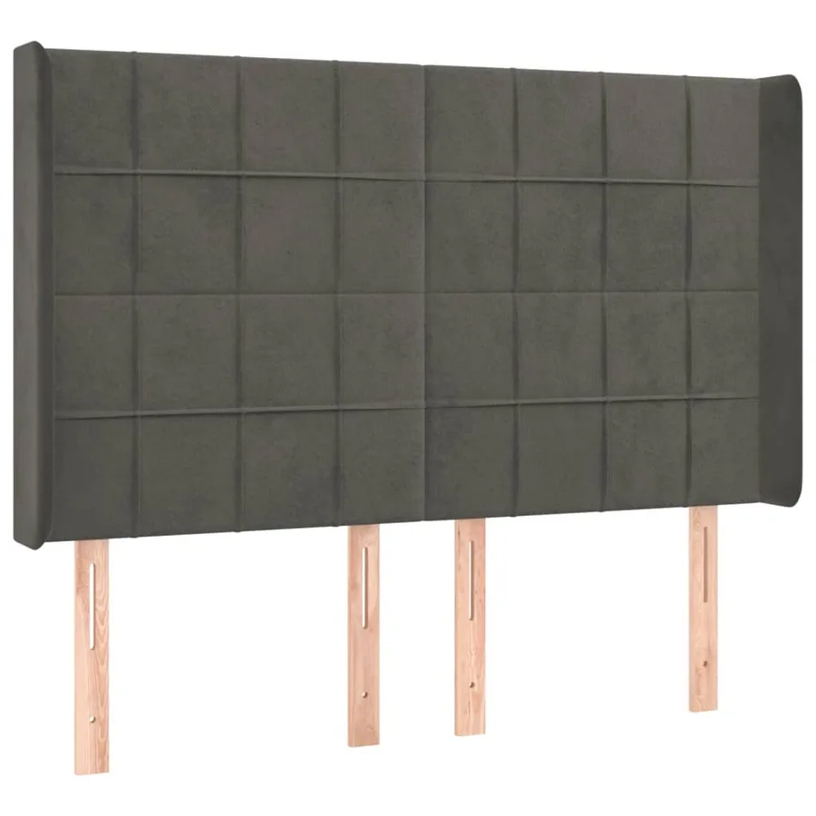 Tête de lit à LED Gris foncé 147x16x118/128 cm Velours - 3