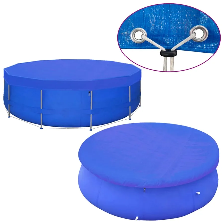 Couvertures de piscine 2 pcs PE Ronde 460 cm 90 g/m² - 4