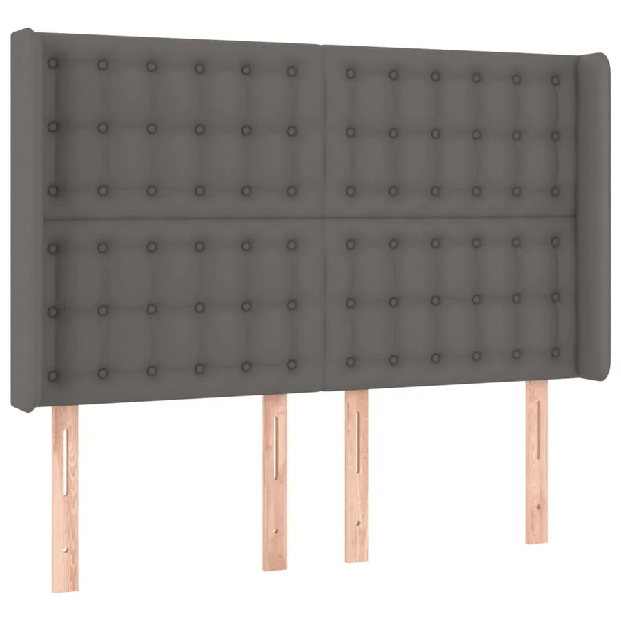 Tête de lit à LED Gris 147x16x118/128 cm Similicuir - 3